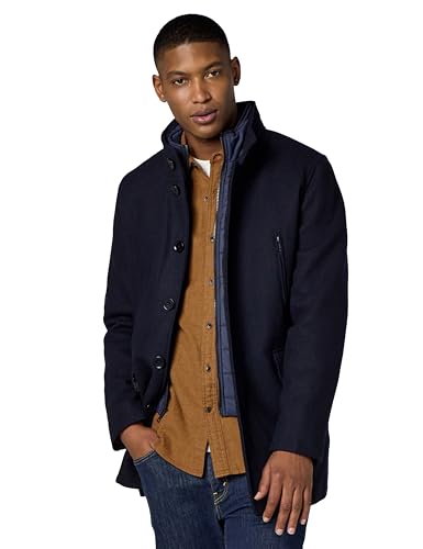 Cole Haan Signature Men's Wool Twill Topper with Nylon Bib, Navy