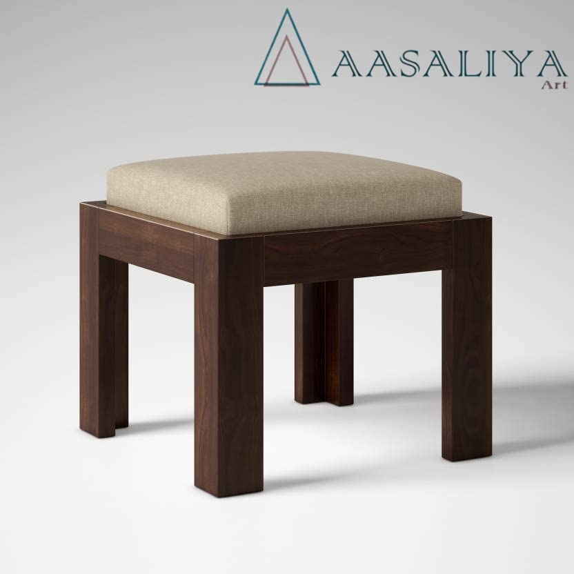 Image of AASALIYA Art Solid Sheesham Wood Coffee Table with 4 Stool | Square Centre Table with Stool | Center Table with 4 Stools for Living Room | Patio Table with 4 Puffy for Home | Rosewood, Brown Espresso