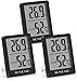 Produktbild SONOMO Thermo-Hygrometer, 3er Set Hygrometer Innen Thermometer Digital Raumthermometer Luftfeuchtigkeitsmessgerät für Innenraum, Wohnzimmer, Babyraum, Büro (Schwarz)
