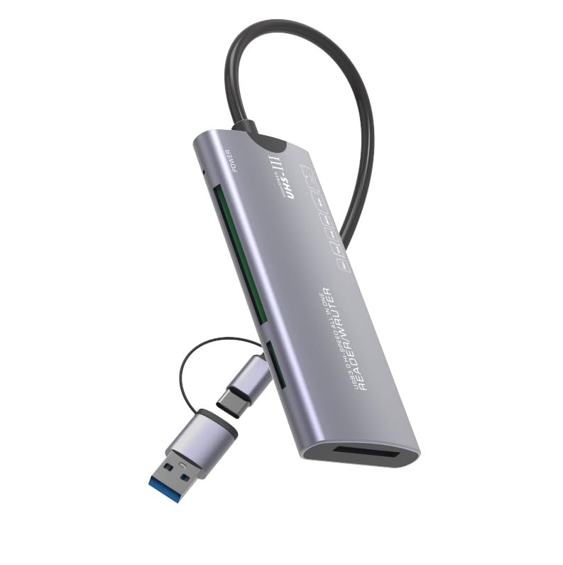 SWOFY Memory Card Reader,6 in1 USB 3.0 and USB-C to SD Micro SD MS M2 XD CF Card Reader Adapter for Windows, Mac, Android, SWOFY MP3 Player,Camera-image-10