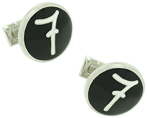 MasGemelosSkultuna Cufflinks Number 7 Linen Ieluzzi Design – Black