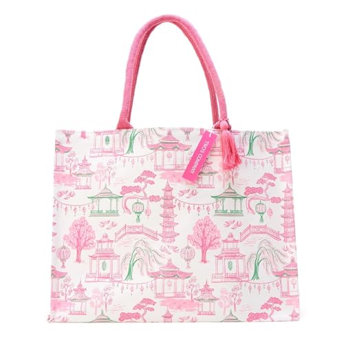 Bolso Tote Two's Company con Estampado Mahjong 18" miniatura 3