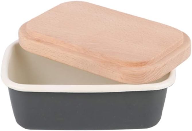 Butter Dish Enamel Butter Dish Household Fresh-keeping Box Refrigerator Food Storage Box Lunch Box Storage Box Butter Box Butter Dishes (Color : Brass) (Brass)