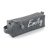 Personalised Pencil Case Kids Boys Girls Back to School Office Stationary (Grey)