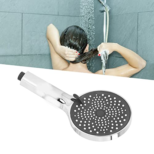 Ducha manual de alta presión TITA-DONG, ABS electrochapado, cabezal redondo para baño, plateado miniatura 5