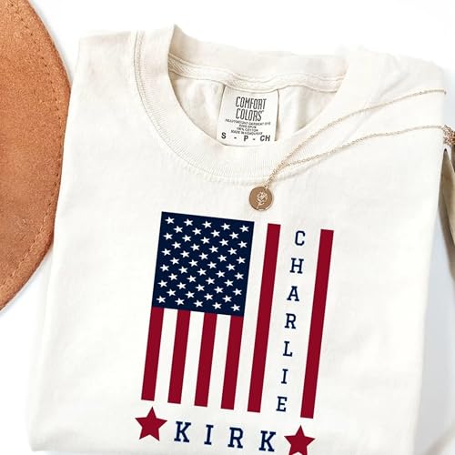 American Patriot Charlie Kirk Shirt – Comfort Colors Memorial Tee – Faith, Freedom & Conservative Political Activist Shirt Multi2