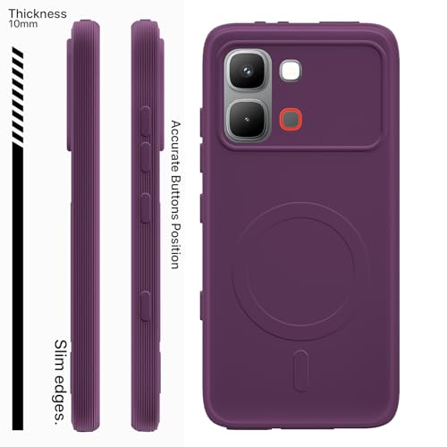 Image of Pikkme Back Cover for Infinix Note Edge 5G Soft Matte Silicone Mag-Safe Design (Mag-Safe Not Support) Camera Protection | Slim Fit Bumper Cover (Purple)