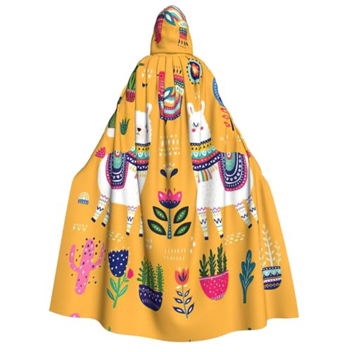 Cape à capuche unisexe motif alpaga dessin animé pour cosplay et carnaval
