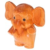 Mejora el ambiente: esta escultura de madera con forma de animal enriquece la atmósfera de salas de estar, comedores, dormitorios, hoteles, restaurantes, cafeterías y bares. elefante de dibujos animados, elefante de madera para escritorio