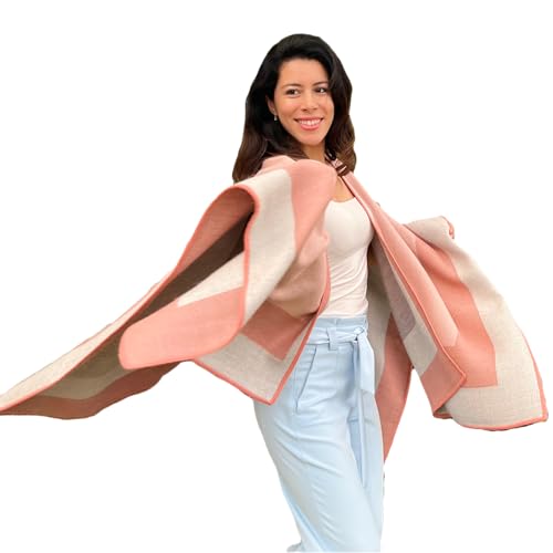 Elegant Minimalist Women's Wrap Poncho – Reversible Baby Alpaca &