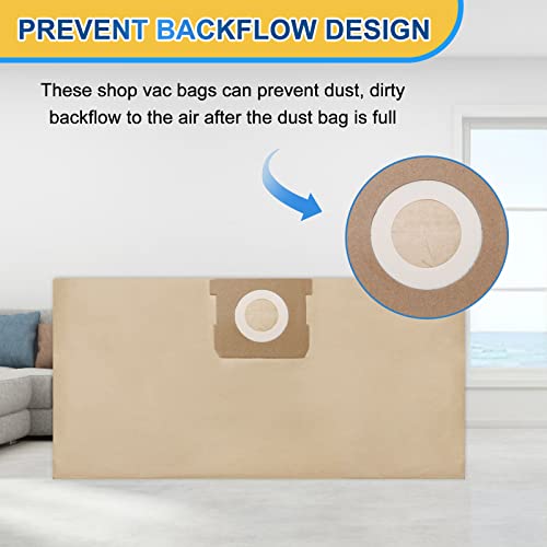 Keepow Shop Vac Bags Compatible With Dewalt, Vacuum Bags For Dewalt 6-10 Gallon Dxv06P, Dxv09P, Dxv10P, Dxv10S, Dxva19-4101 Disposable Filter Bag, 9 Pack #TOP5
