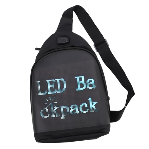 Sanpyl Full Color Screen LED Sling Backpack with Water Proof Material for Outdoor Advertising Travel Comfortable 600D Leather FilmTPU3