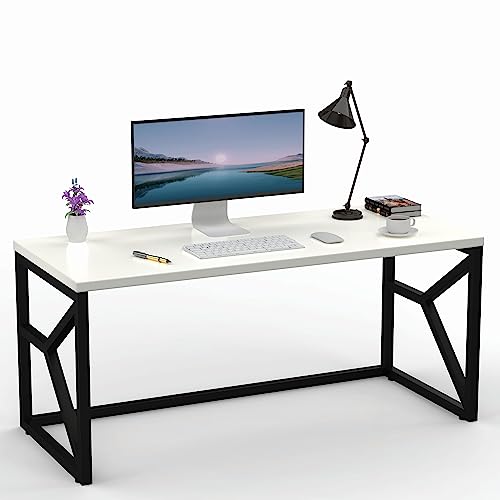 Image of Honey Touch Metal & Wood Workstation Desk for Home Office | Modern Computer Table for PC, Laptop & WFH | Minimalistic Study Desk with Strong Frame