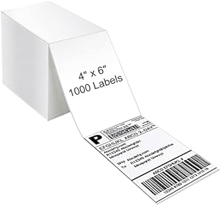 1000 Pack 4x6 Direct Thermal Labels, Fanfold Thermal Shipping Labels for Thermal Label Printer, Compatible with Etsy, Shopify, Ebay, Amazon, Royal Mail, FedEx, UPS