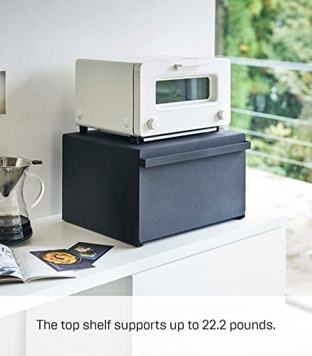 Yamazaki 4352-P Home Bread Box Kitchen Counter Container Holder | Steel | Food Storage, Black