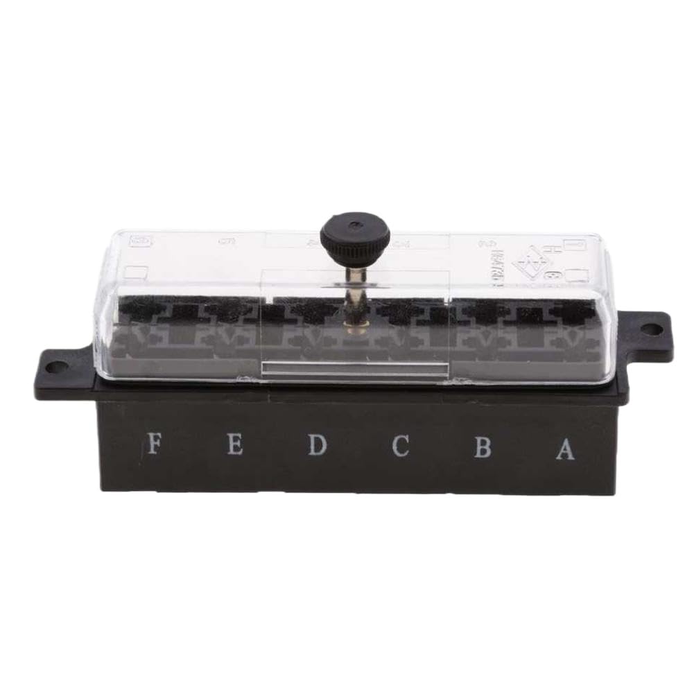 Panel de caja de fusibles de bloque portafusibles mediano de 6 vías Compatible con coche barco automotriz