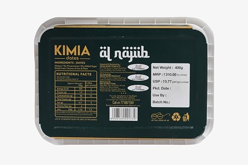 Image of Al Najiib Kimia Original Dates 400g (Pack of 1) | Arabian Dates | Premium Dry Fruits | All-Natural | No Added Sugar | No Preservatives | Khajur /Khajoor /Khejur