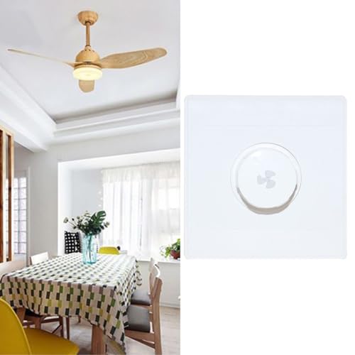 Vibsky Interruptor controlador de velocidad de ventilador, regulador de velocidad continuo para ventiladores de techo y campanas extractoras, 250 V, 10 A, 200 W, 86 x 86 mm