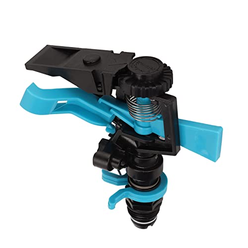 Cabezal de riego de rotación de plástico, Rosca Macho G1/2, rotación automática de 360°, Distancia de pulverización Ajustable de hasta 15 Metros para riego de césped de jardín