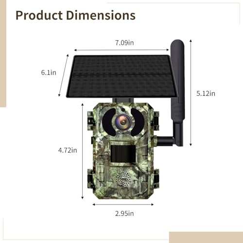 Outdoor 1080P Hd Trail Camera With Solar Power, 4G Connectivity, Infrared Night Vision, Rugged Camouflage, Includes Memory Card - Image 3