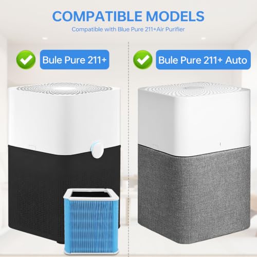 Image of 211+ AllergenBlock Filter Compatible with Blue Pure 211+ | For 211+ & 211+ Auto, 2 Stage Filtration System of Filter and Activated Carbon Filter, Removes Pet Dander & Odors, 1 Pack