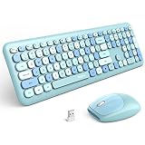 Picture of MOFII Wireless Keyboard and Mouse Combo, 2.4G Slim Full-Sized Ergonomic Keyboard Mouse for PC Desktop Laptops Windows (Blue Colorful)