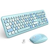 Tastiera e Mouse Wireless MOFII 2.4G Combo tastiera Wireless retrò con tastiera a chiave rotonda K tastiera e Mouse da gioco spagnoli  7