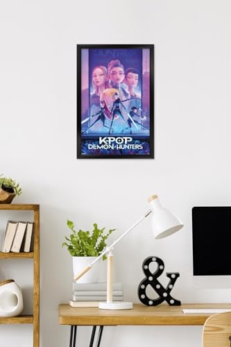 Image of Netflix KPop Demon Hunters (2025) - One Sheet Wall Poster, 22.4L inch x 14.7W inch, Black Framed Version
