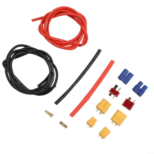 Juego de 62 conectores XT60 EC3 y conectores T con cable de silicona 14 AWG para baterías LiPo 4