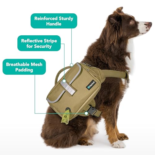 PetAmi Dog Backpack for Medium & Large Dogs, Saddle Bag for Dogs to Wear for Hiking, Pet Backpack Harness Dog Pack with Reflective Side Pockets for Walking Running - Thumbnail 3