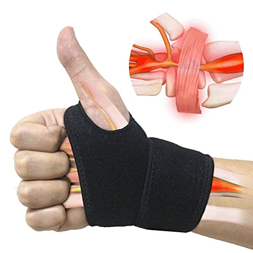 Wrist brace for carpal tunnel, comfortable and adjustable wrist support brace for arthritis and tendinitis relief, fit for both left hand and right hand - single (2pcs), One Size