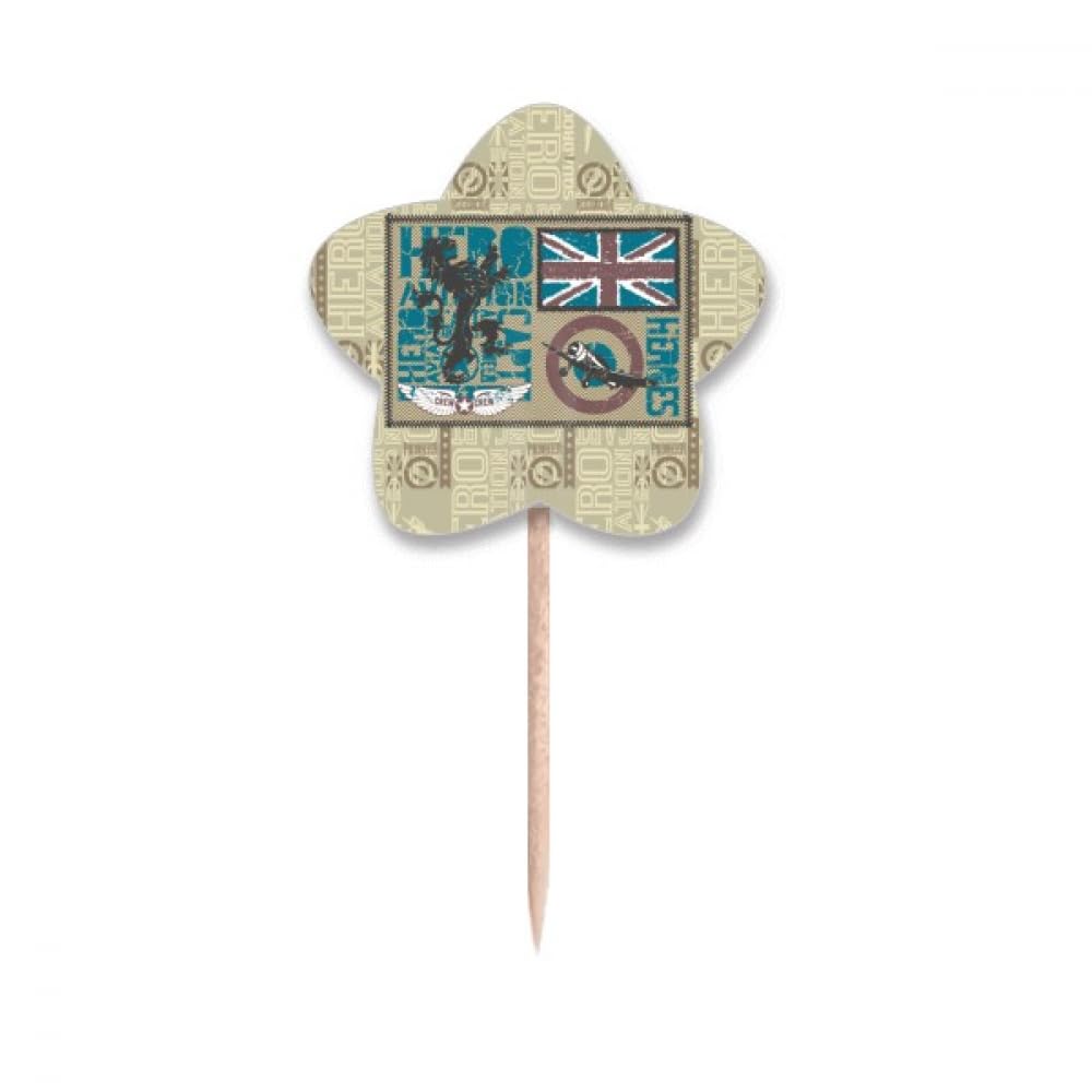 Cure-dents motif drapeau lion pour sublimer un buffet de cupcakes facilement