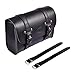 Produktbild josietomy Motorrad Satteltasche aus Leder, Abnehmba wasserdichte Schwarz Universal Motorrad Seitentaschen mit 2 Montiertem Gurt