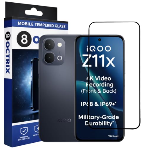 Image of Premium Tempered Glass Screen Protector Compatible for iQOO Z11x 5G with Edge to Edge Coverage - Case Friendly, Anti-Scratch & Bubble-Free Installation Kit (Pack Of 1)