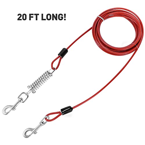 UEETEK Dog Tie Out Cable, 20ft Pet Heavy Cable with Swivel Clip Knot Free for Dogs Up to 110 Pound, Dog Leads for Yard Outdoor Camping - Image 9