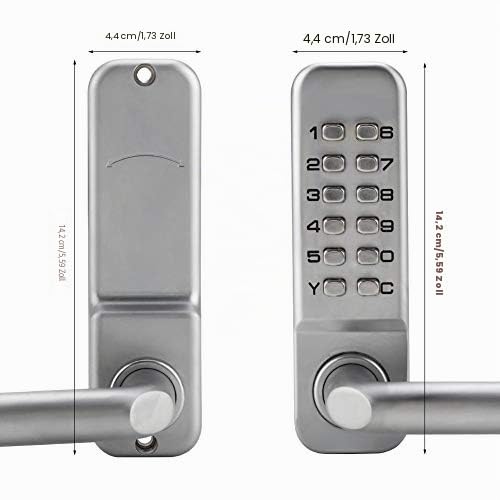 Türschloss Schlüsselloses Codeschloss Sicherheitscodiertes Schloss Zylinderschloss Türriegelschlösser für Garage/Hotel/Büro/Studio, 1-11-stellige Code-Kombination, Nockentür Zinklegierung