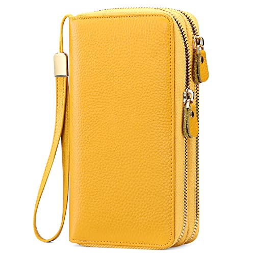 Sendefn Womens Wallet Zip Around Card Holder Large Leather Phone Wristlet With Rfid Blocking #TOP16
