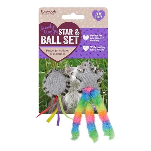 Rosewood Moody Moggy Star and Ball Cat Toy Set Cover