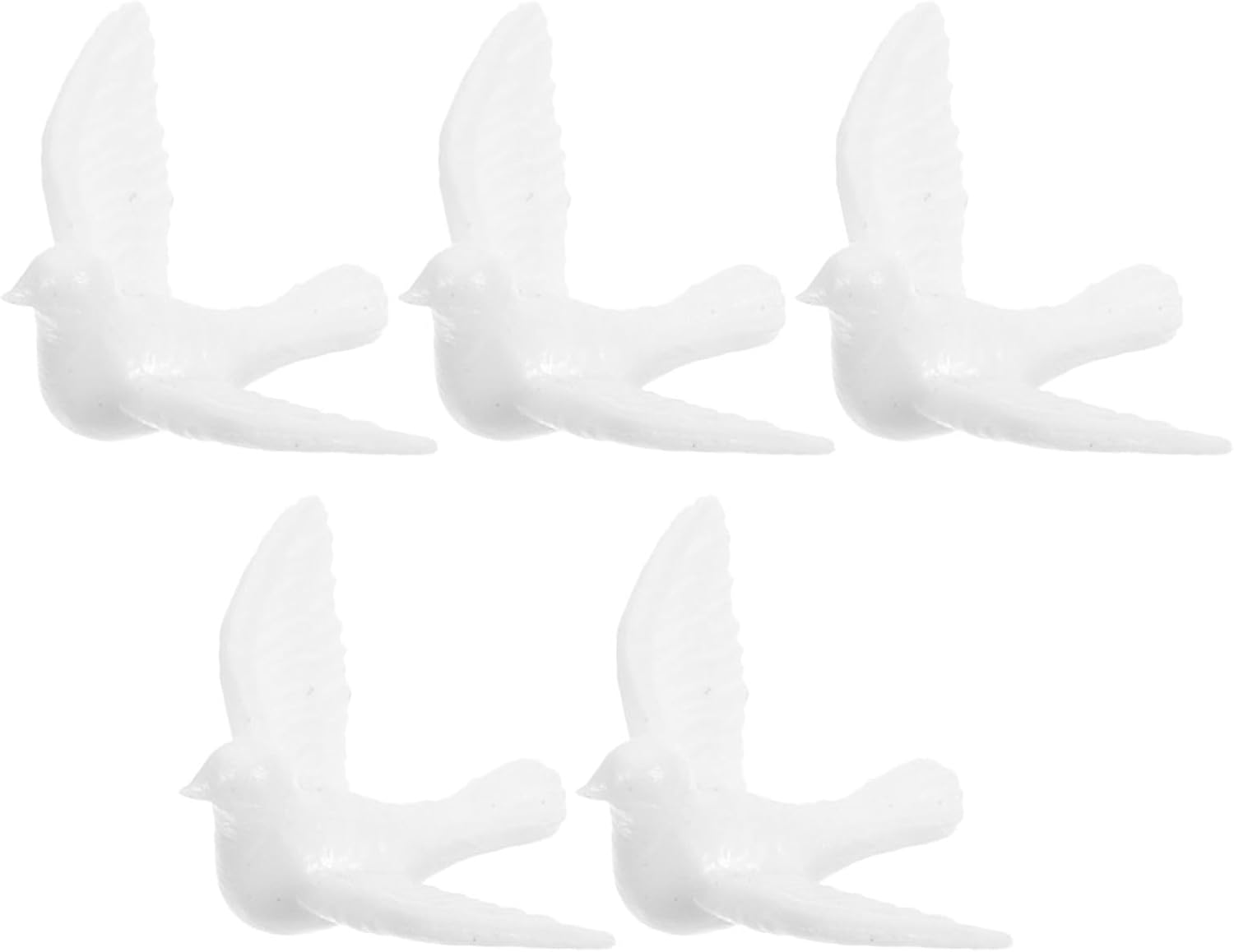 Luxshiny Mini White Miniature Dove Figurines 5Pcs Small Resin Bird Decor for Dollhouse Garden Craft Projects Tiny Realistic Pigeon Models, 0.98 X 0.59 X 0.39 Inch