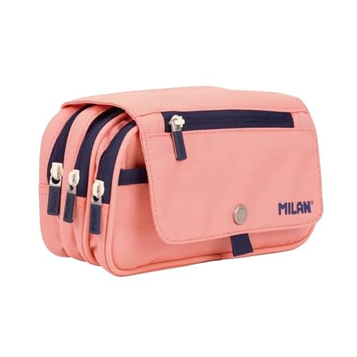 MILAN® Estuche portatodo 4 cremalleras con solapa 1918, rosa