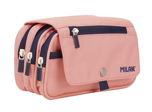 MILAN® Estuche portatodo 4 cremalleras con solapa 1918, rosa
