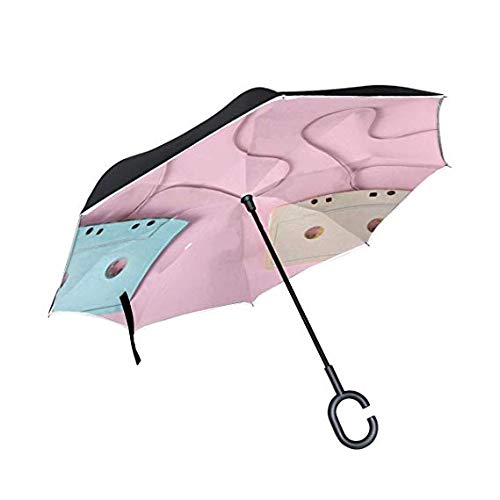 Parapluie inversé de golf anti-gouttes poignée en C pour ne plus mouiller votre voiture