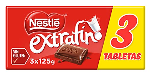 Nestlé Extrafino Chocolate con Leche, Tableta de Chocolate, 66 Unidades (Paquete de 3)