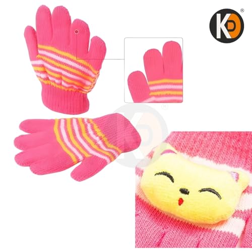 Image of K D Baby Gloves Winter Warm Knitted Mittens for Kids | Lovely Soft Mutthi Gloves (Pack of 6 Pairs,03 Month to 12 Months) (Pack of 03 pcs Pair)