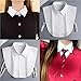 pureza Detachable Fake Collar for Girls - Half False Blouse Collar for Baccalaureate Gown - Solid Color White/Black(Color2)