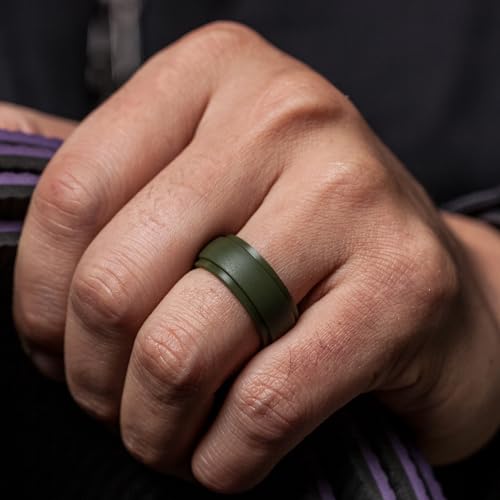 image for ThunderFit Silicone Men’s Wedding Rings, 10mm Wide 2.5mm Thick Rubbe