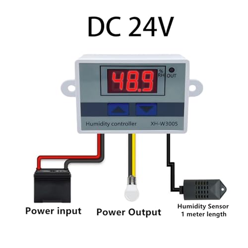 Higrómetro digital XH-W3005 de 24V con sensor automático de precisión 2