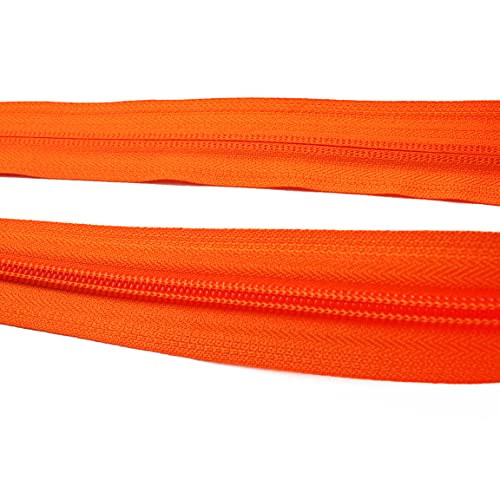 Fermeture éclair n5 YKK chaîne continue orange maille nylon solide - 3
