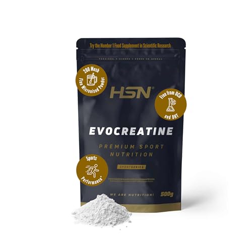 HSN Evocreatine Creatina Monohidrato Micronizada 500g | Sabor Cereza | Vegana, Sin Gluten | Alta Solubilidad y Máxima Pureza | No Incluye Dosificador