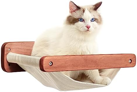 Wandmontierte Katzenhängematte – Bis 15 Kg Belastbar, Schwarz, Für Gipskarton & Beton